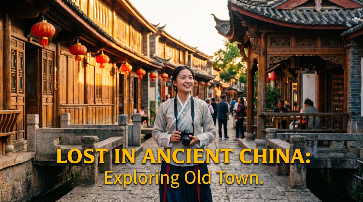 高清视频旅行VLOG视频《古镇探秘》